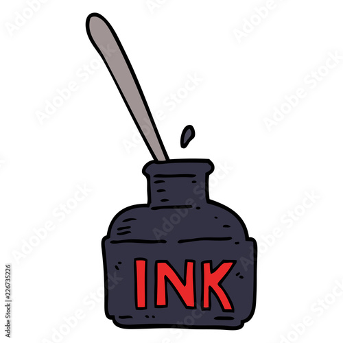 cartoon doodle ink bottle