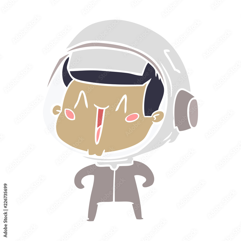 happy flat color style cartoon astronaut happy flat color style cartoon astronaut