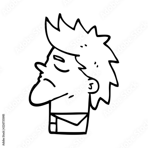 line drawing cartoon arrogant man