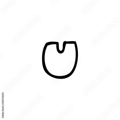line drawing cartoon letter u