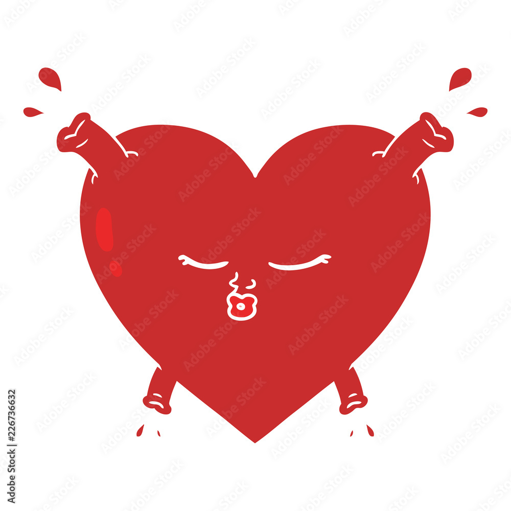 flat color style cartoon heart flat color style cartoon heart