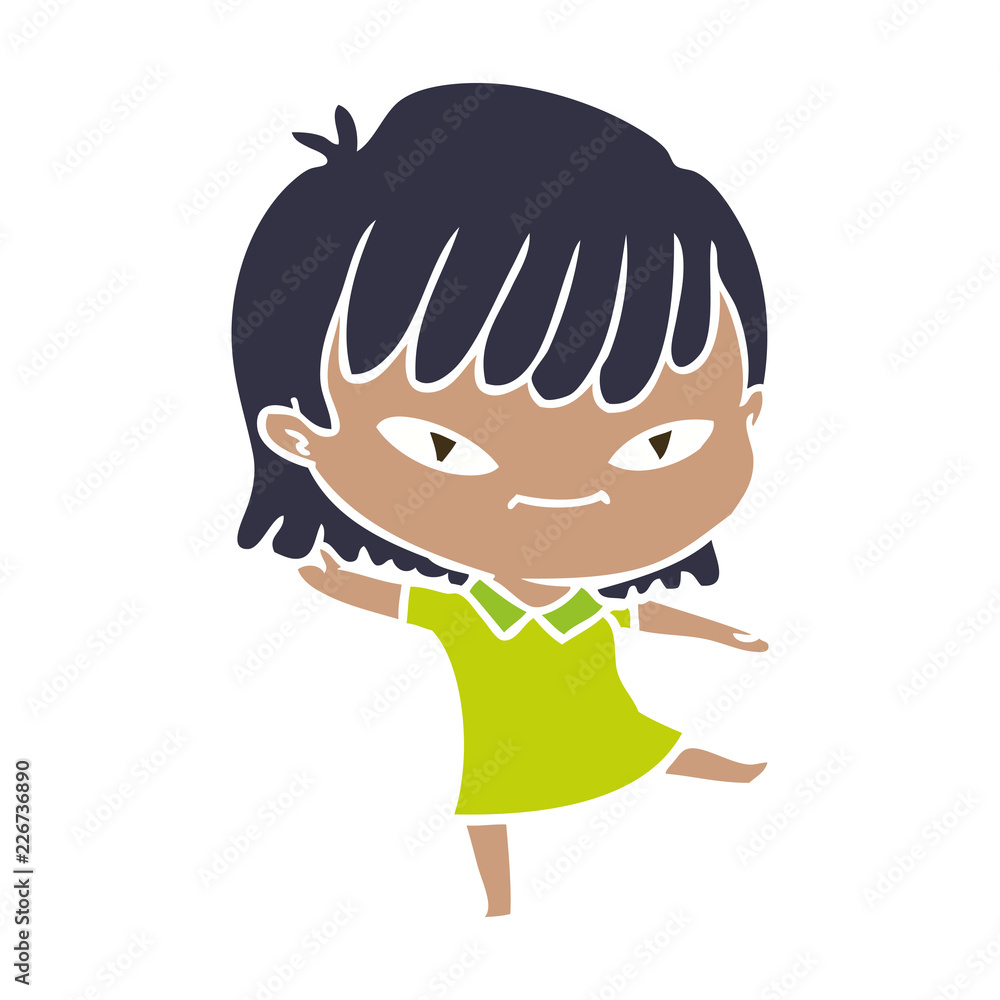 flat color style cartoon woman flat color style cartoon woman
