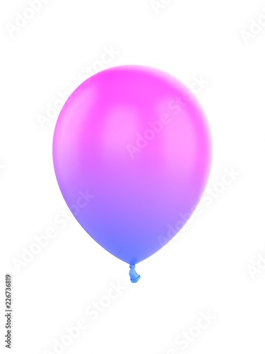 3D Rendering Colorful Balloon Isolated on white Background