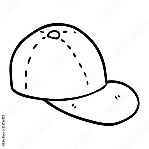 line drawing cartoon peaked cap