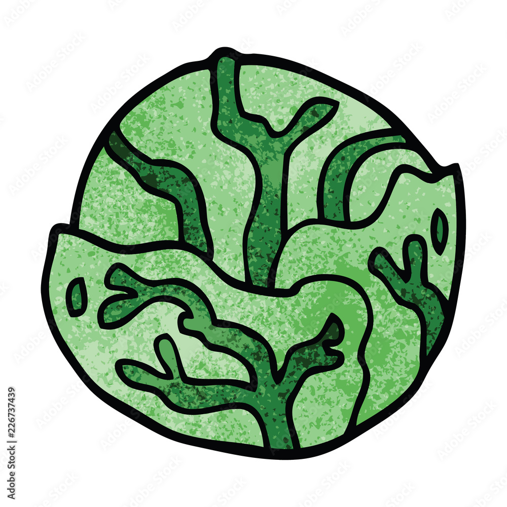 Obraz premium cartoon doodle cabbage