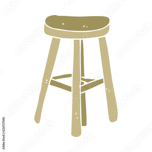 flat color illustration of a cartoon stool