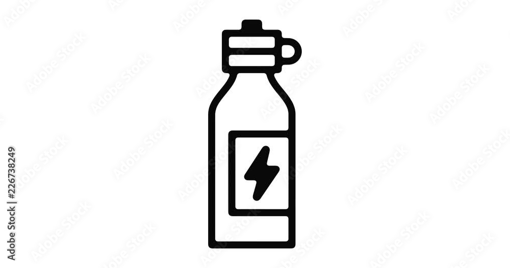 Energy drink line icon motion graphic animation with alpha channel. Energy drink line icon motion graphic animation with alpha channel.