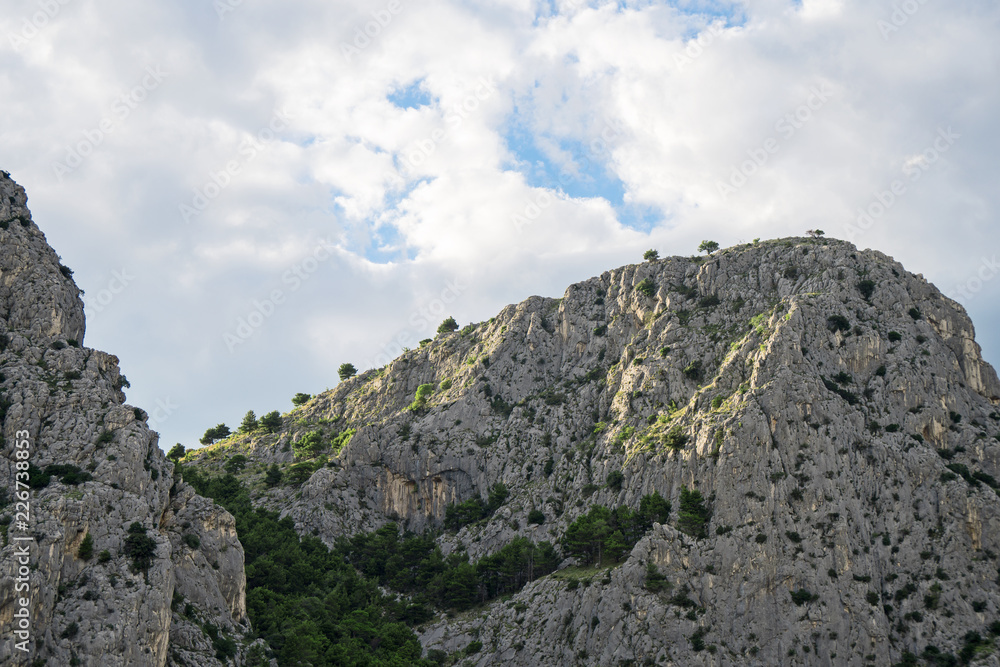 Beautiful huge mountain hills in Omis, Croatia.