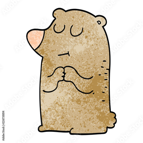 cartoon doodle shy bear