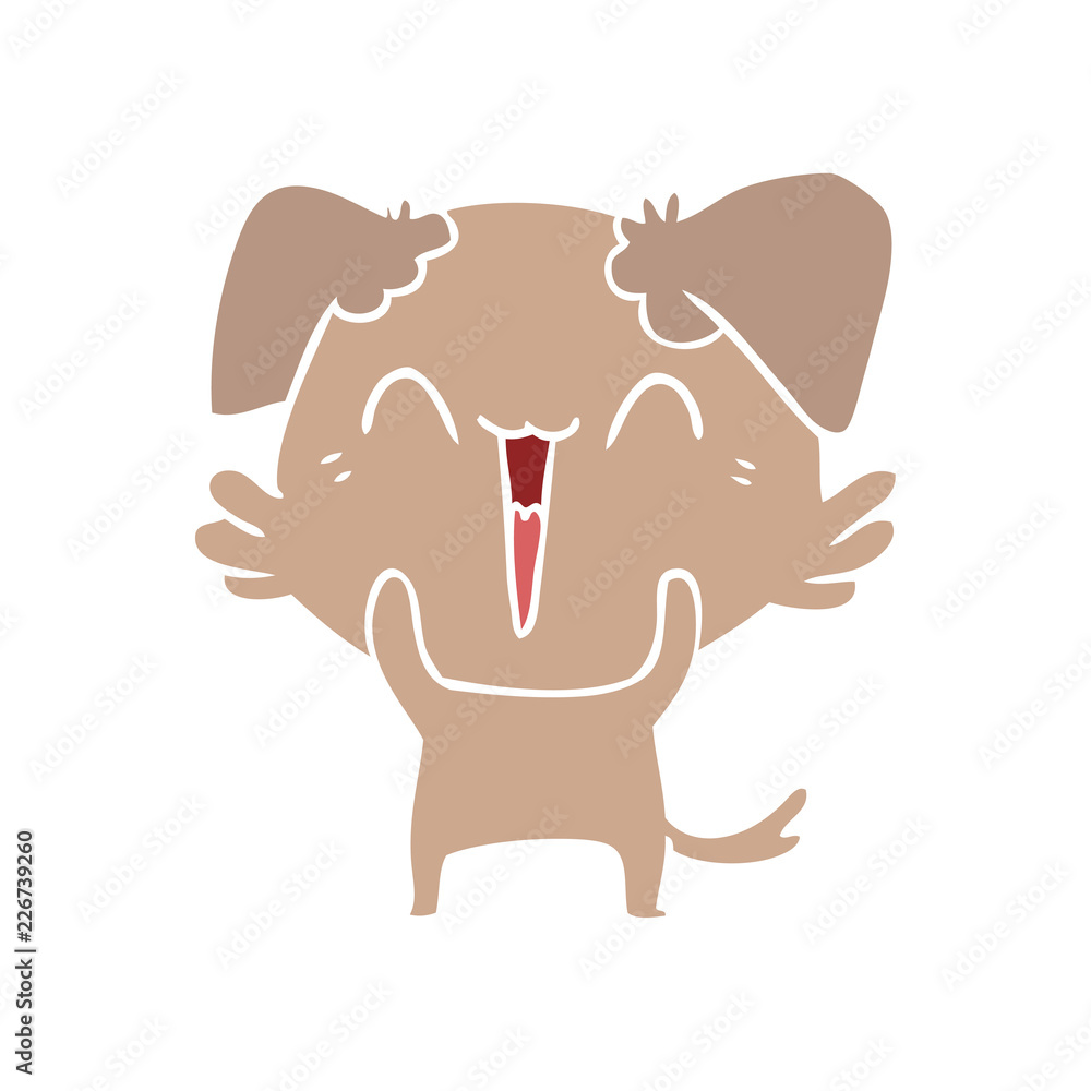 Obraz premium happy little dog flat color style cartoon