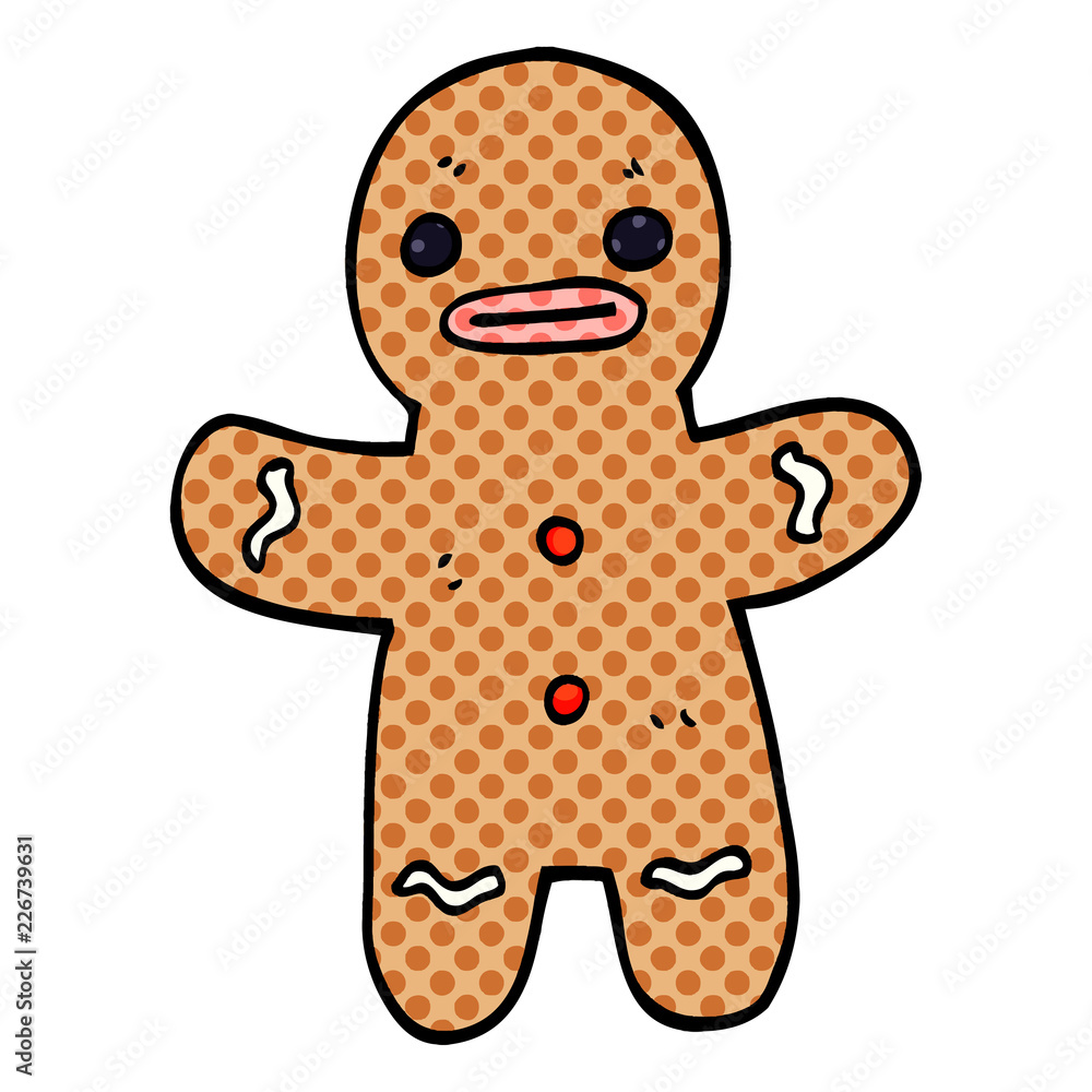Obraz premium cartoon doodle gingerbread man
