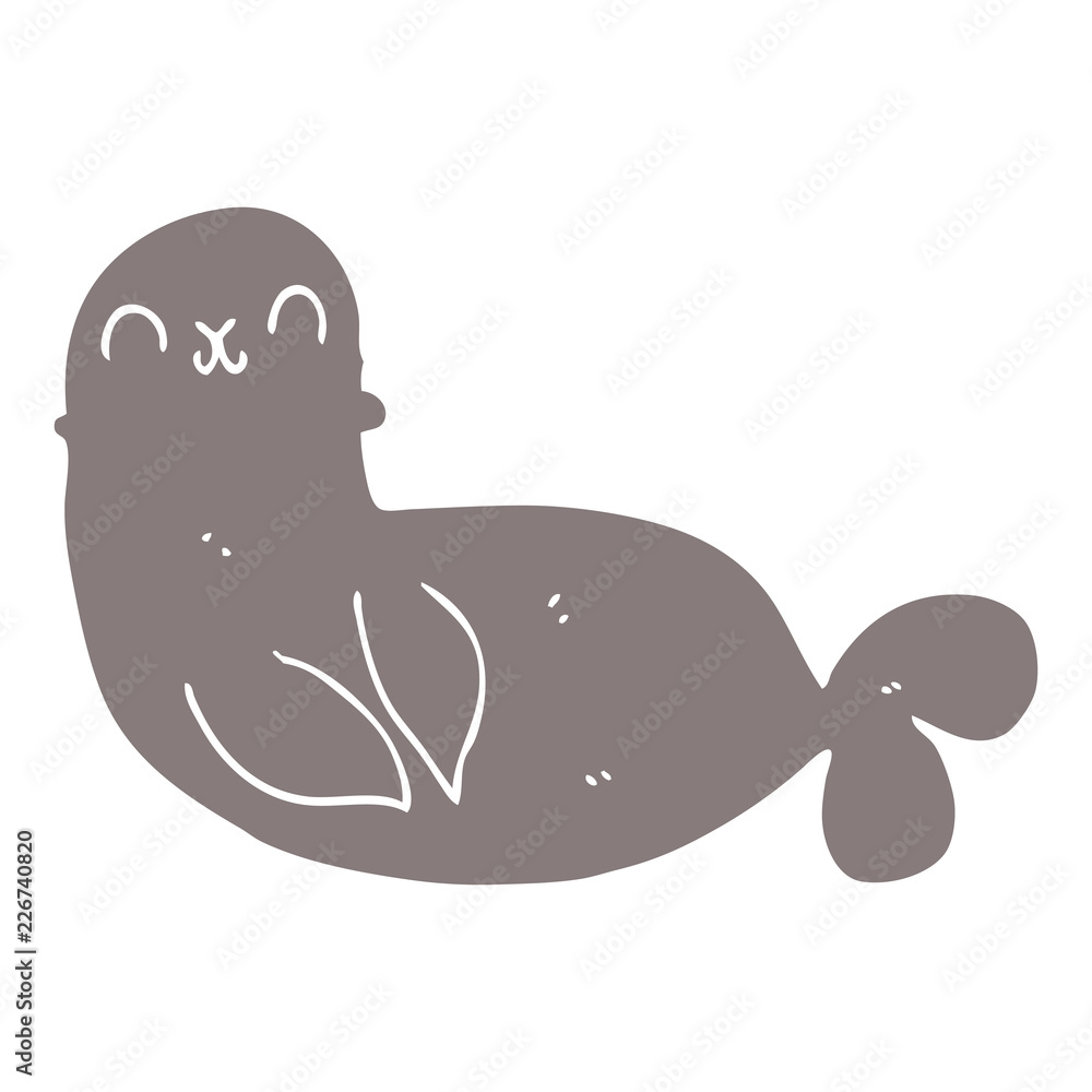 flat color style cartoon seal flat color style cartoon seal