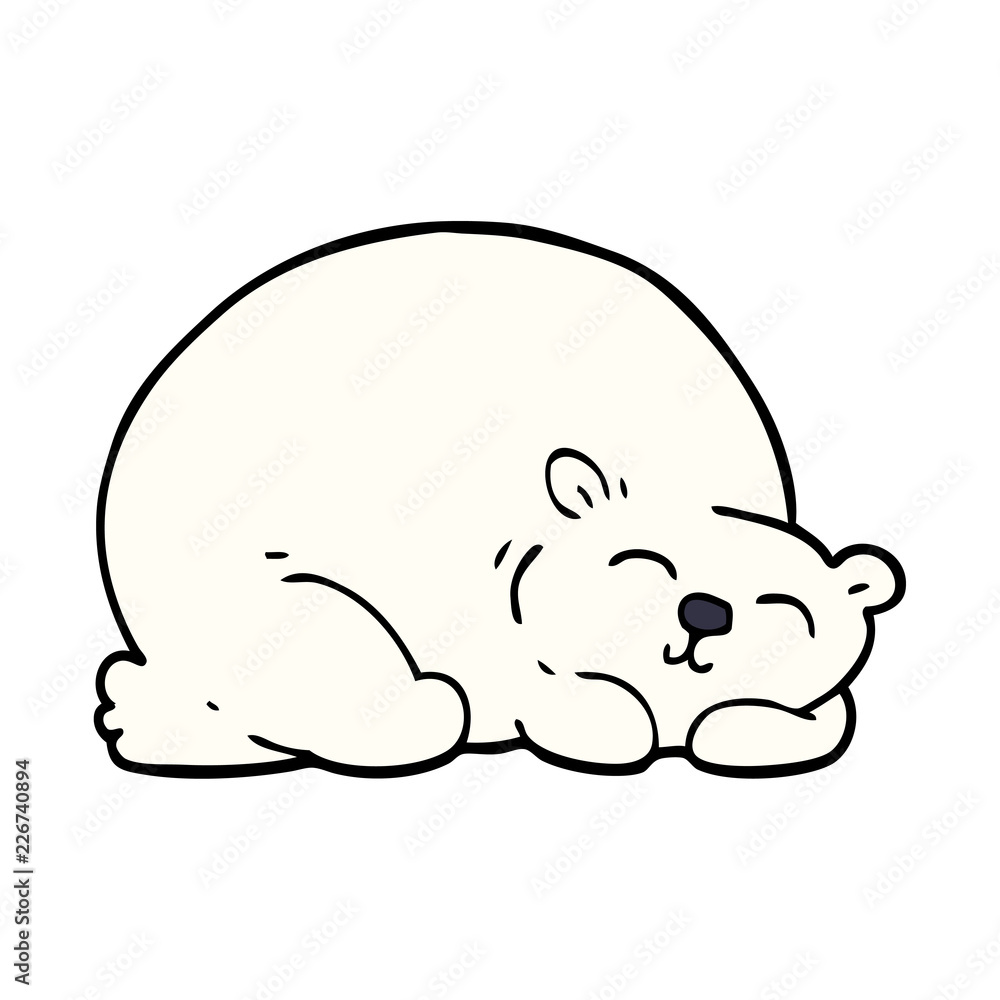 cartoon doodle happy polar bear sleeping cartoon doodle happy polar bear sleeping