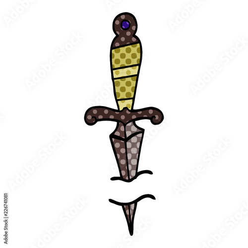 cartoon doodle tattoo dagger symbol