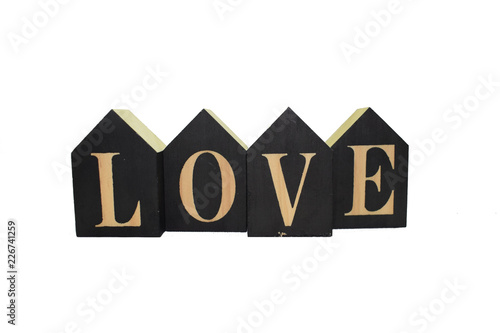  The inscription of love on wooden cubes