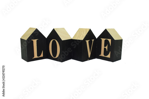  The inscription of love on wooden cubes