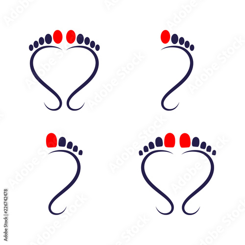 human foot logo icon design template vector