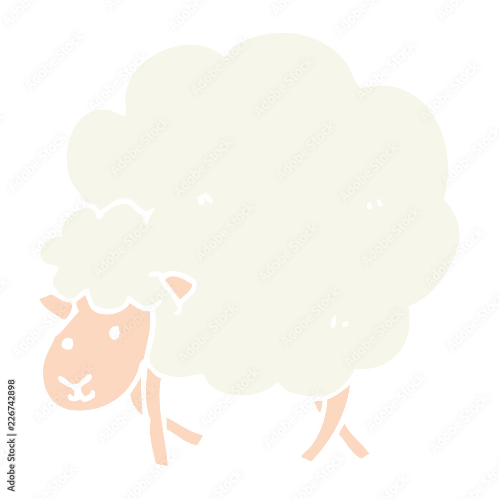 flat color style cartoon sheep flat color style cartoon sheep