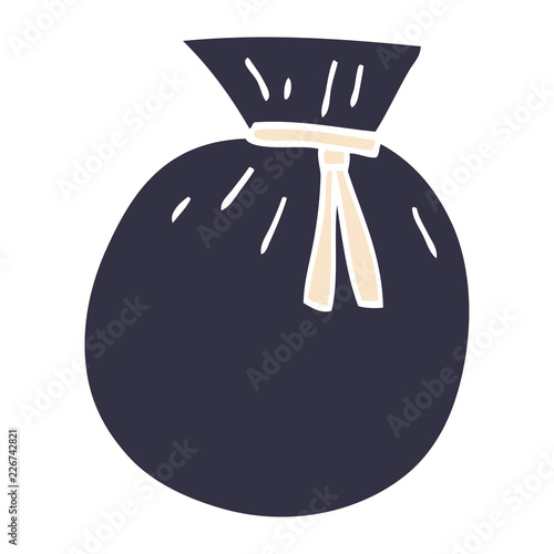 cartoon doodle tied sack