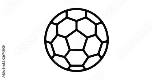 Football line icon motion graphic animation with alpha channel.