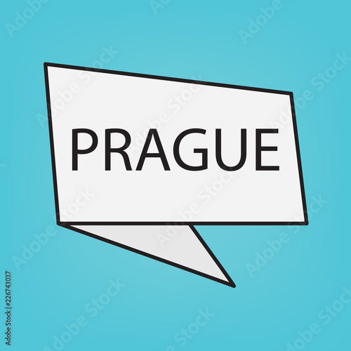 Prague word on a sticker- vector illustration