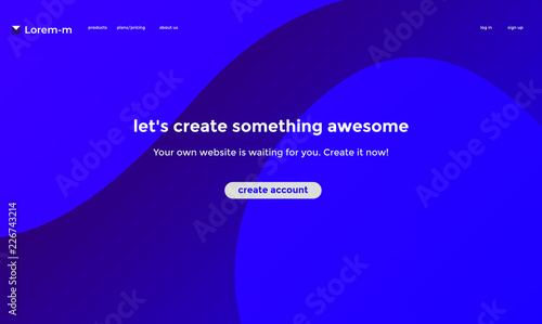 Web site or mobile app landing page