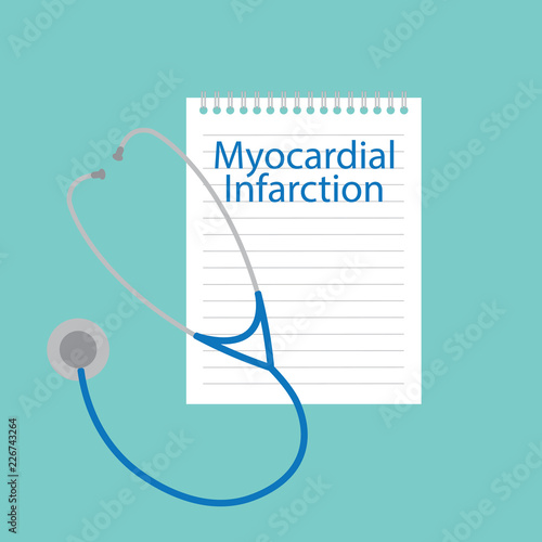 Myocardial Infarction written in a notebook- vector illustration