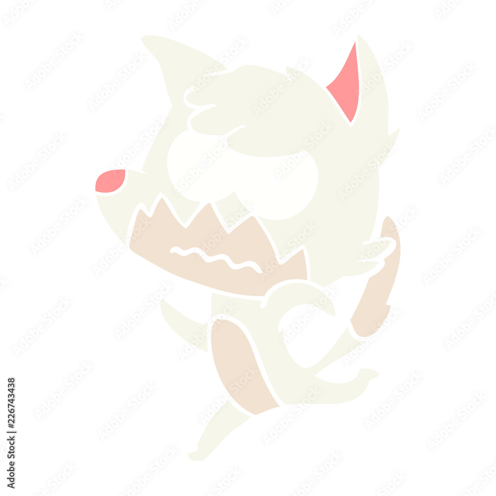 flat color style cartoon annoyed fox flat color style cartoon annoyed fox