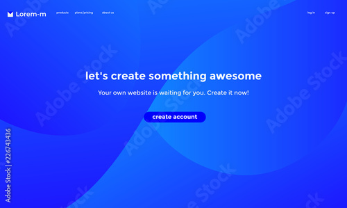 Web site or mobile app landing page