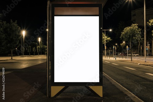 Light box with white blank space for advertisement. Horizontal street marketing mock-up concept.