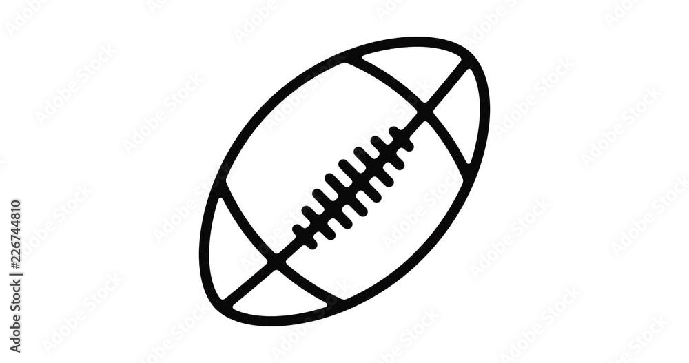 American football line icon motion graphic animation with alpha channel. American football line icon motion graphic animation with alpha channel.