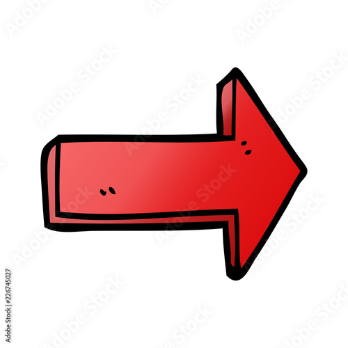 cartoon doodle directing arrow