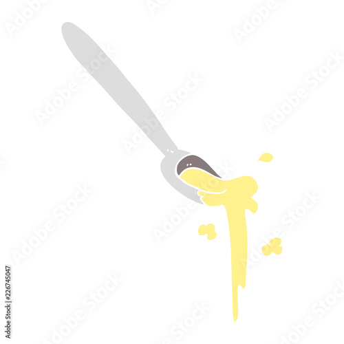 flat color illustration of a cartoon spoonful