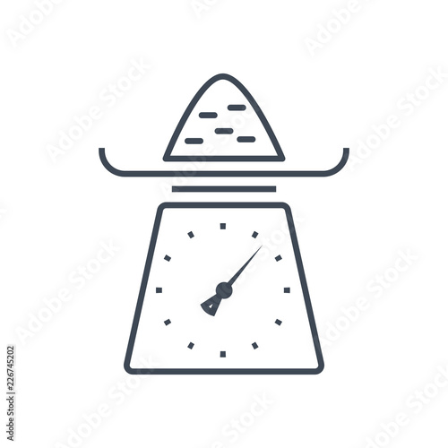 vector thin line icon weigh scales