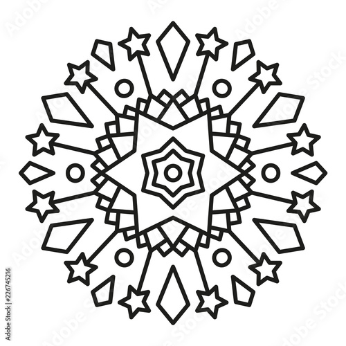 Cute Christmas Mandala for Coloring.