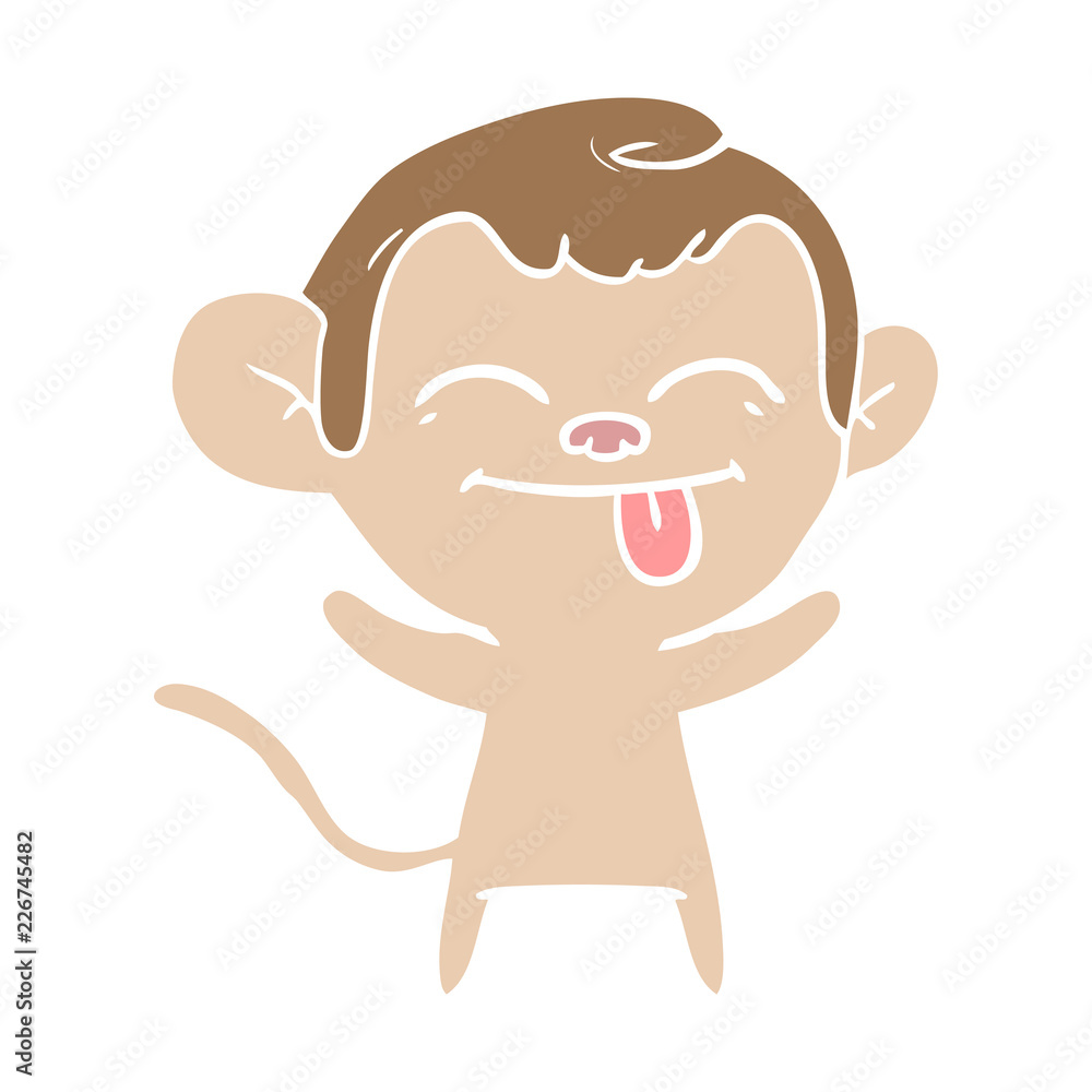 funny flat color style cartoon monkey funny flat color style cartoon monkey