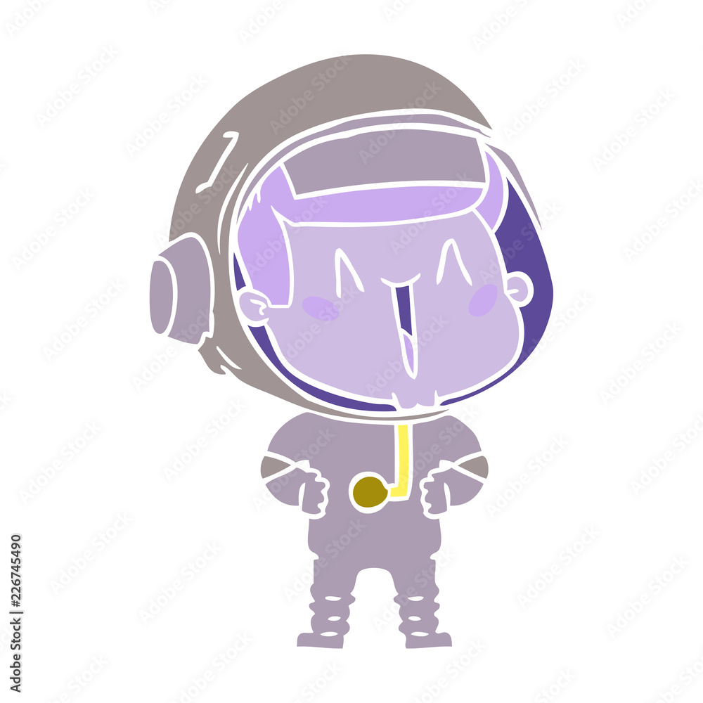 happy flat color style cartoon astronaut happy flat color style cartoon astronaut