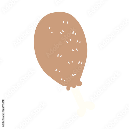 cartoon doodle cooked chicken leg