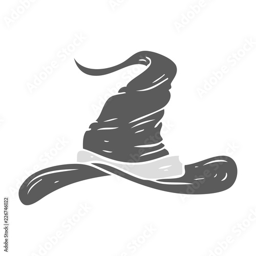 flat color style cartoon wizards hat