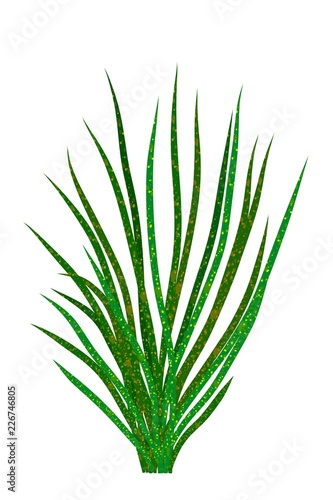 Seaweed green on a white background. Medicinal food additive spirulina. Cartoon style. Medication. Vector illustration