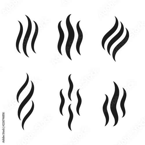 Fotografie, Obraz Smell icons. Smoke steam silhouette icon illustration