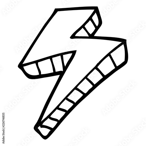 line drawing cartoon lightening bolt