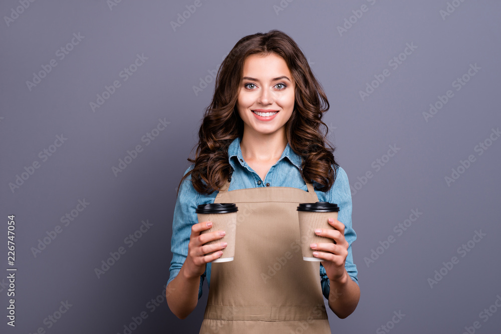 Naklejka premium Nice stylish adorable positive cheerful sweet lovely attractive 