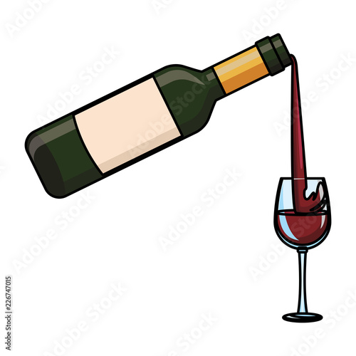 Wine bottle serving on cup