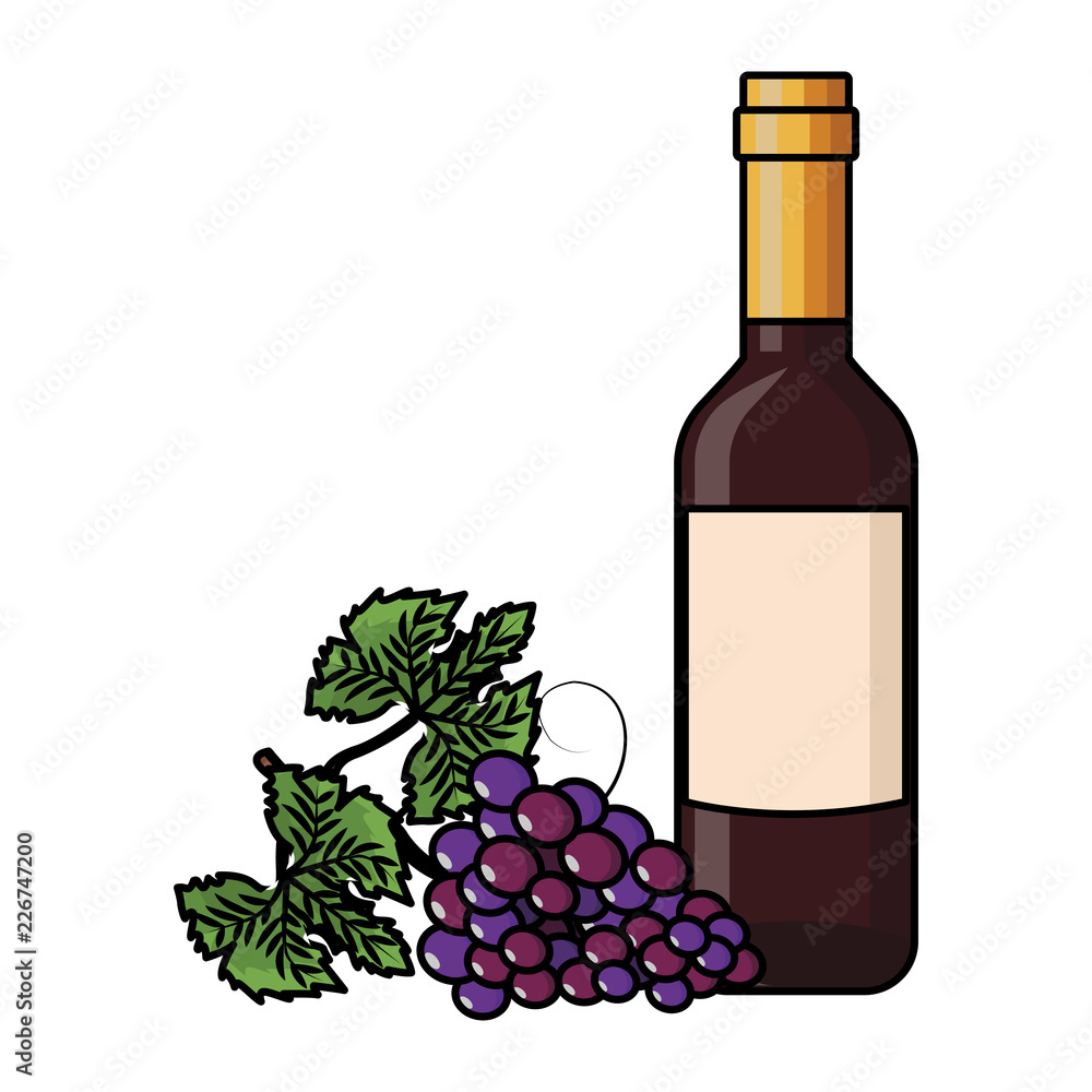 Obraz premium Wine bottle and grapes