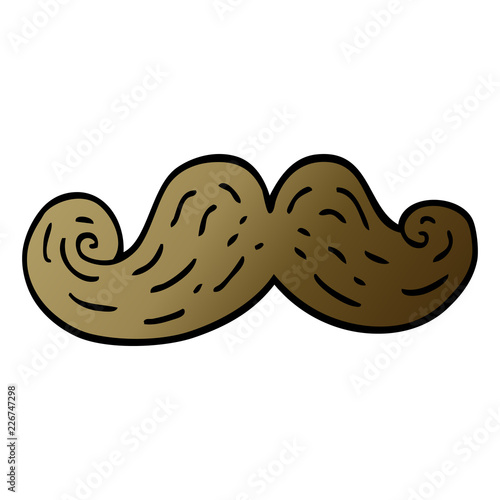 cartoon doodle curly mustache