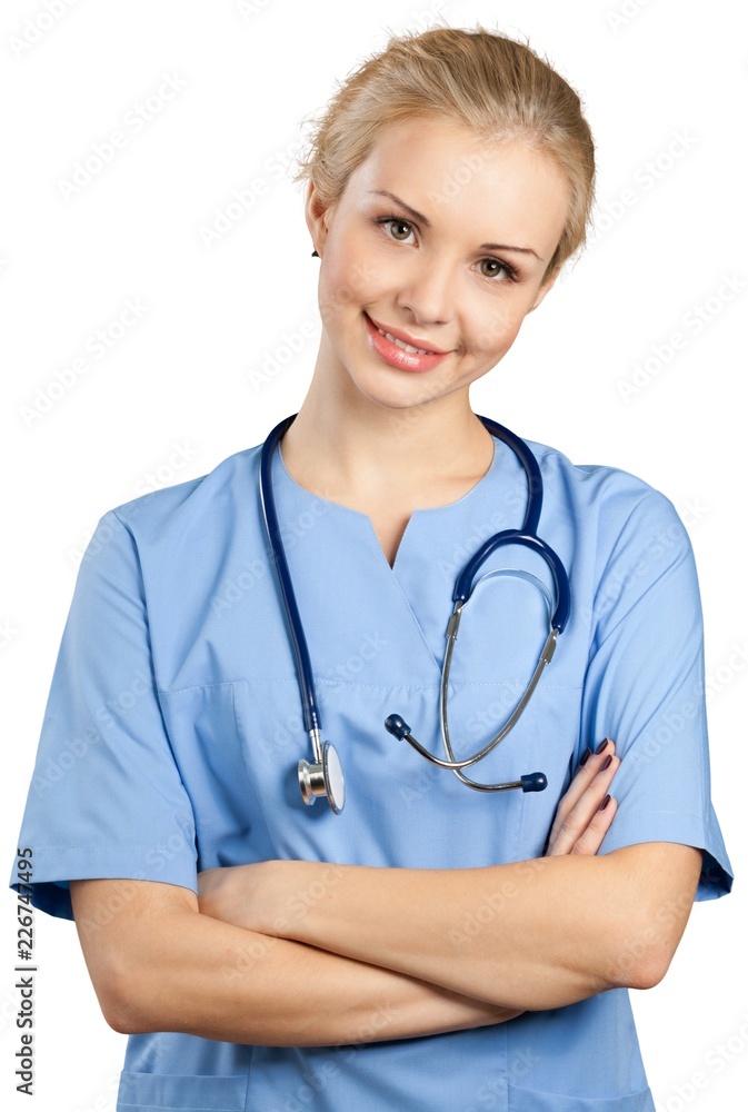 Female Doctor with Arms Folded - Isolated Female Doctor with Arms Folded - Isolated