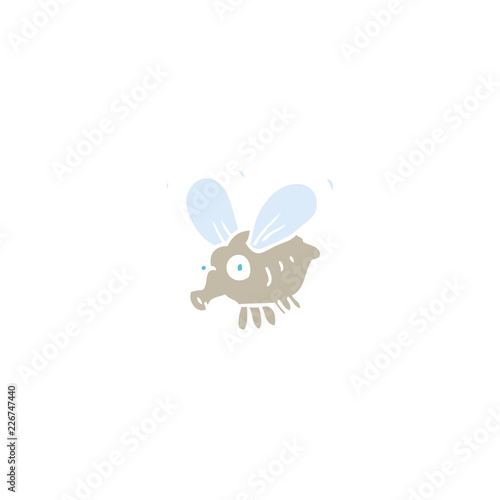 flat color illustration of a cartoon fly © lineartestpilot