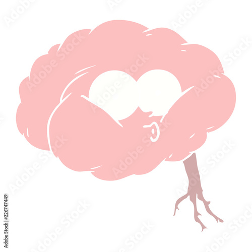 flat color style cartoon impressed brain