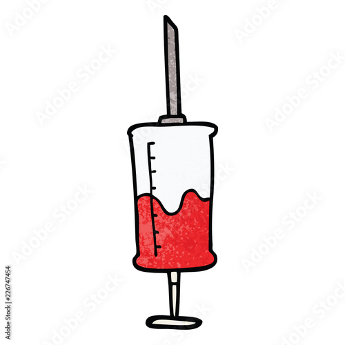 cartoon doodle syringe of blood